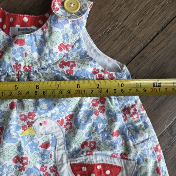 Baby Boden 2 Piece Short And Tunic Goose Set With Polka Dot Shorts 6-12 Months - Picture 5 of 14